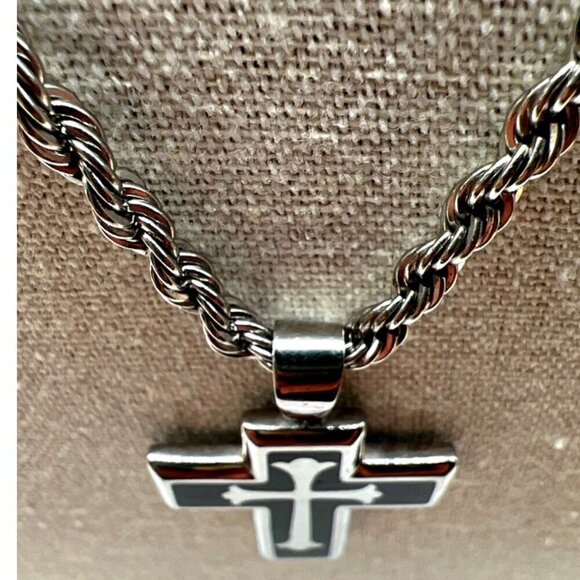 Stainless Steel Cross Necklace & Saint Benedict Bracelet.  B90 - Picture 8 of 16